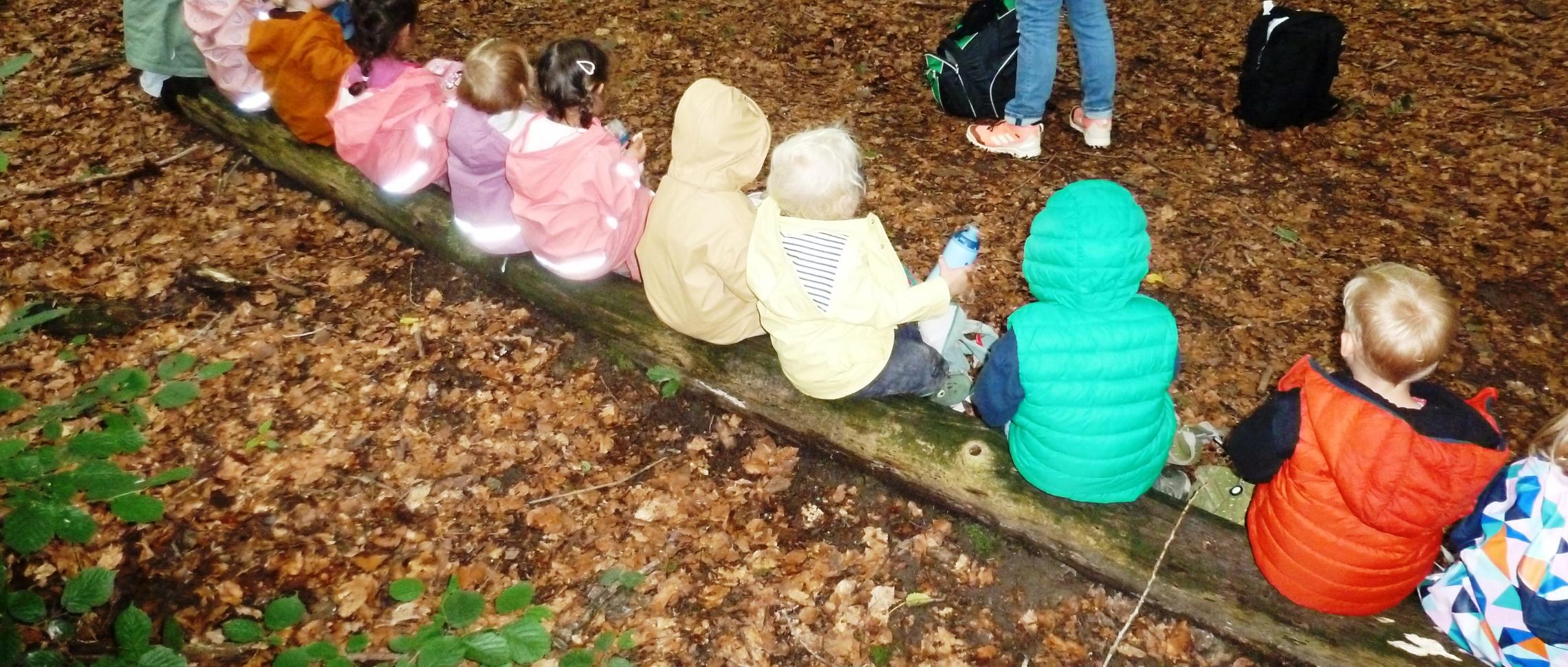 Der Wald macht richtig viel Spaß! Und wenn wir Mittags zurück im Kindergarten sind, sind wir hungrig und ganz schön müde.